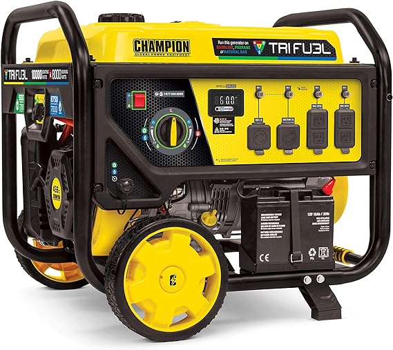 Champion Power Equipment 100416 10,000/8,000-Watt TRI Fuel Portable Natural Gas Generator,