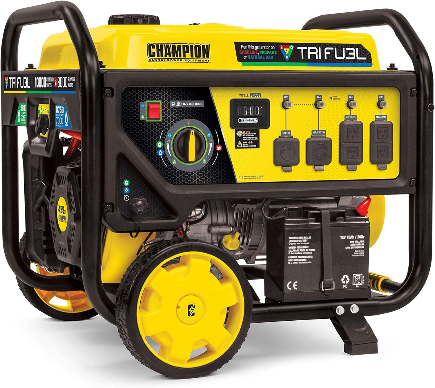 Champion Power Equipment BD100416 10,000/8,000-Watt TRI Fuel Portable Natural Gas Generator